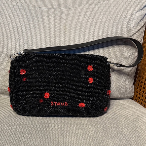 STAUD Timmy Floral Beaded Shoulder Bag - Picture 8 of 11